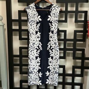 Enfocus Studio floral embroidered lace sheath dress